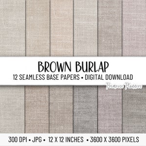 Brown Burlap Digital Paper Pack | Digital Base Paper | Burlap Digital Paper | Instant Download for Commercial Use | Textured Paper