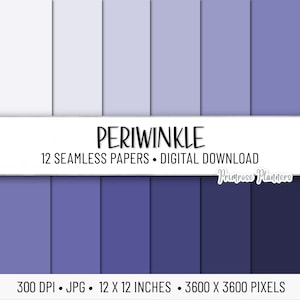 Periwinkle Solid Digital Paper Pack | Digital Solid Paper | Solid Digital Paper | Base Paper | Instant Download for Commercial Use | Blue