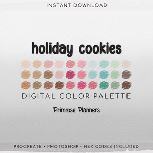 Holiday Cookies Digital Color Palette - Color Chart | Goodnotes Tool | iPad Procreate | Digital Download | Holiday Color Palette | HEX Codes