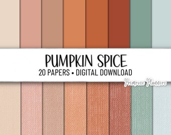 Pumpkin Spice Linen Digital Base Paper Pack | Solid Paper | Texture Digital Paper | Fall Digital Paper | Instant Download, Commercial Use