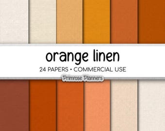 Oranges Leinen Digital Papier, Stoff Textur Hintergründe, Gebrannte Orange Terrakotta Pfirsich Scrapbook Muster, Kommerzielle Nutzung 300 DPI