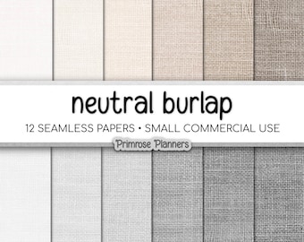 Neutral Linen Digital Paper | Seamless Beige, Gray Texture | Monochrome Brown Charcoal Backgrounds | Commercial Use 300 DPI