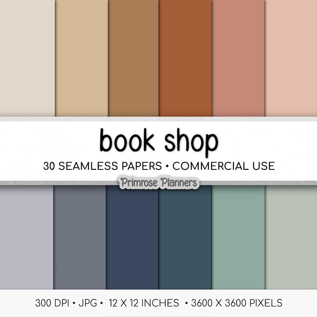 Book Shop Digital Paper | Solid Color Seamless Backgrounds | Navy ...