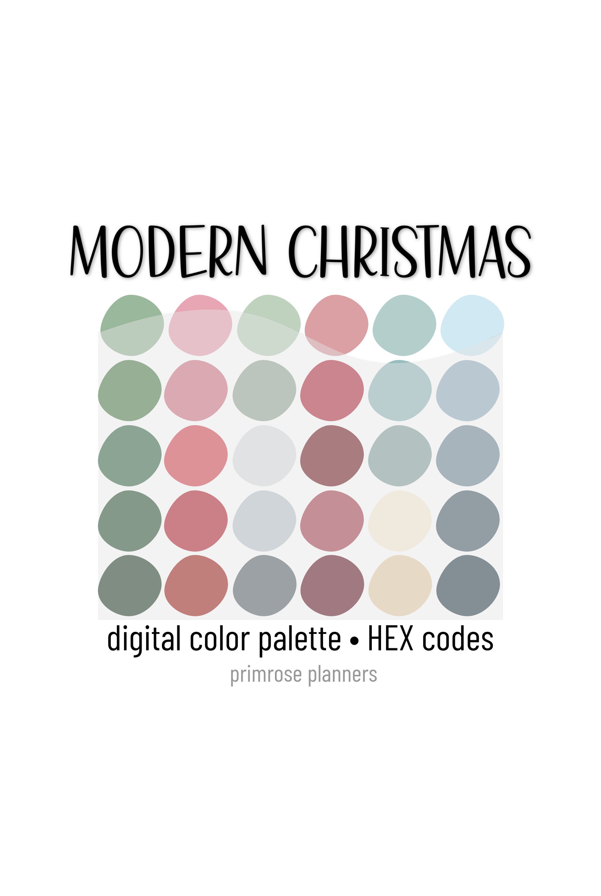 Modern Christmas Digital Color Palette Color Chart Etsy
