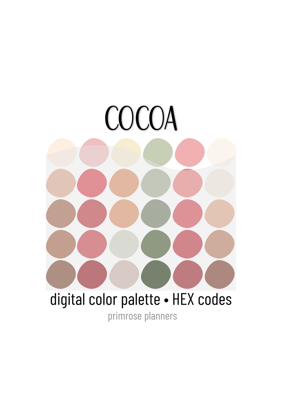 Cocoa Digital Color Palette Color Chart Goodnotes Tool iPad Procreate Digital Download Winter