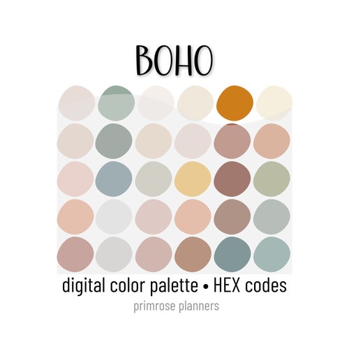 Boho Chic Procreate Color Palette / Instant Download/ - Etsy