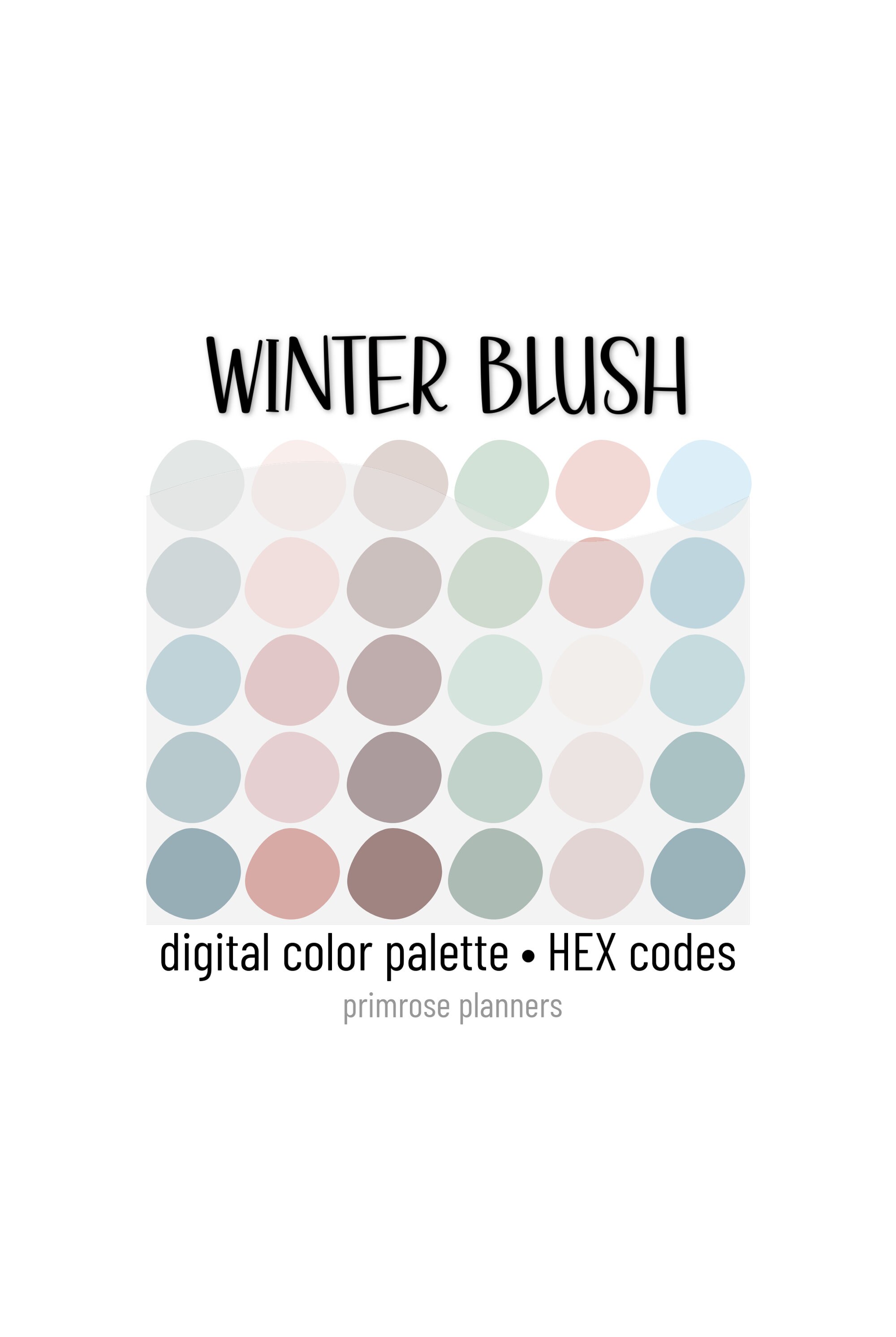Winter Blush Digital Color Palette Color Chart Goodnotes Etsy