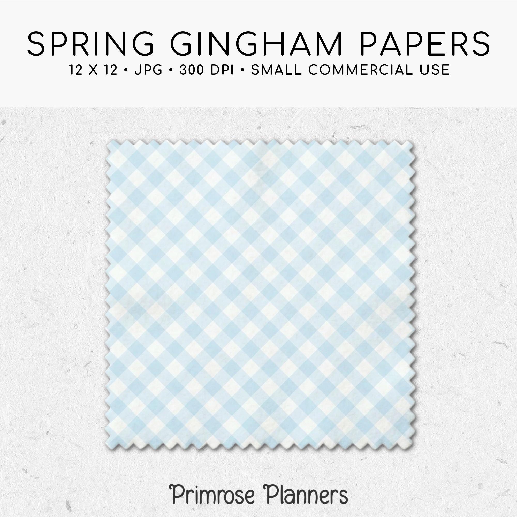 Spring Gingham Digital Paper Pack | Printable Digital Paper | Plaid ...