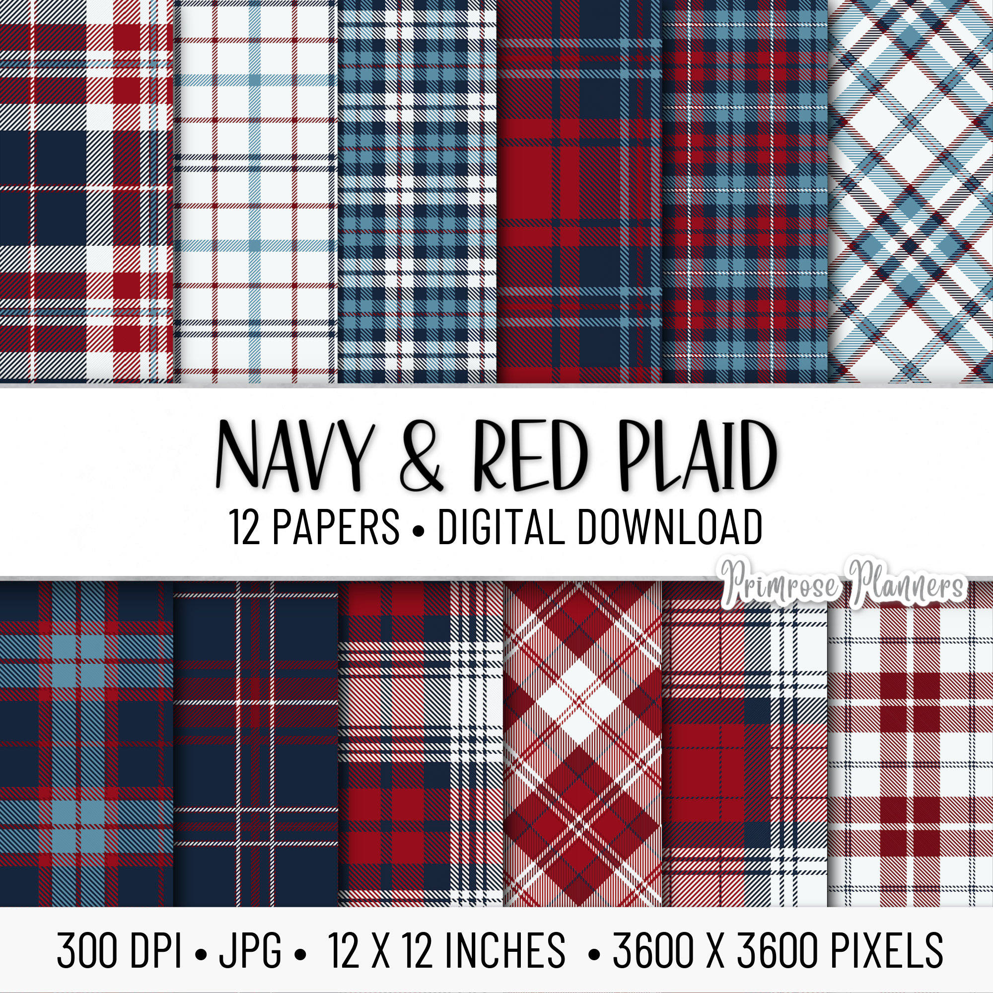 Flannel Plaid Red Navy Gray Durango Flannel Fabric Print by the Yard  (SRKF-17141-202AMERICANA)