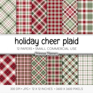 Papier numérique de Noël, carreaux rouges et verts, texture à carreaux de buffle, imprimé tartan des fêtes, arrière-plans à usage commercial pour la fabrication de cartes