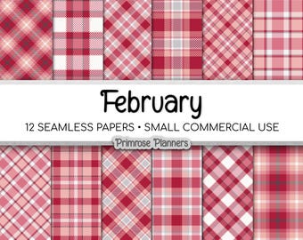 Papel digital de cuadros escoceses sin costuras para San Valentín, color granate, rosa pálido y gris, cuadros de búfalo, fondo romántico moderno para amor, uso comercial.