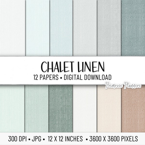 Chalet Linen Digital Paper Pack | Digital Base Paper | Linen Digital Paper | Instant Download for Commercial Use | Textured Paper | Neutral