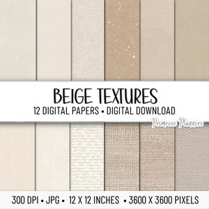 Beige Textured Digital Paper Pack | Digitales Basispapier | Sackleinen Digitales Papier | Sofortiger Download für kommerzielle Nutzung | Kraftpapier