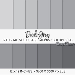 Neutral Solid Digital Paper Pack Plain Grey Background | Etsy
