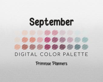 September Procreate Palette - Color Chart | Photoshop | iPad Procreate | Digital Download | Fall Color Palette | Digital Illustration