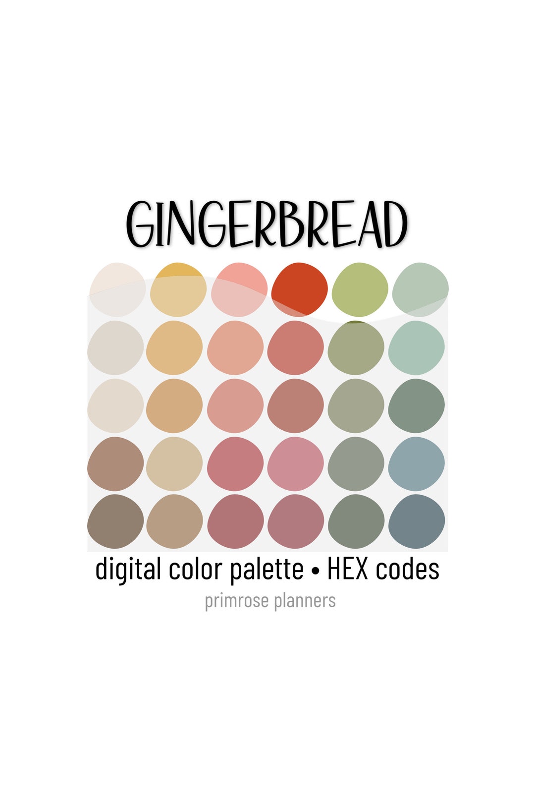 Gingerbread Digital Color Palette Color Chart Goodnotes Tool iPad