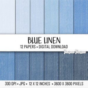 Blauw linnen digitaal papierpakket | Digitaal basispapier | Linnen digitaal papier | Direct downloaden voor commercieel gebruik | Textuurpapier | Kaarten maken