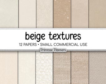 Beige Texture Digital Paper, Linen Burlap Kraft Backgrounds, Rustic Vintage Paper Pack, Natural Neutral Scrapbook, Commercial Use