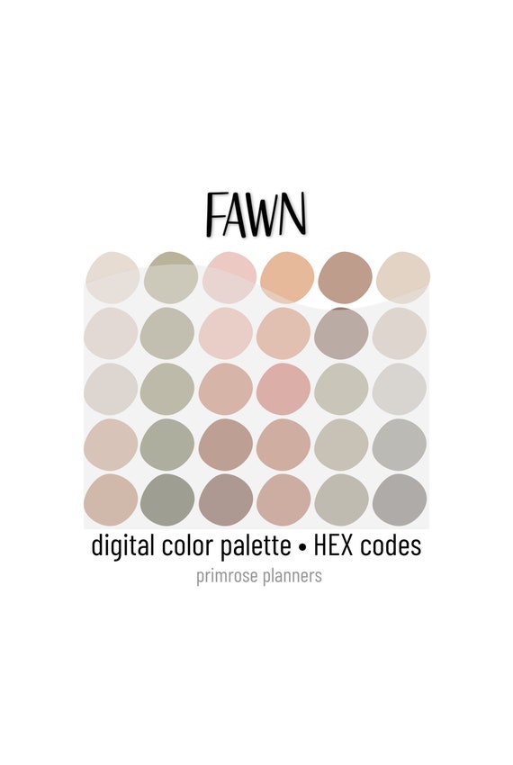 Fawn Digital Color Palette Color Chart Goodnotes Tool Etsy