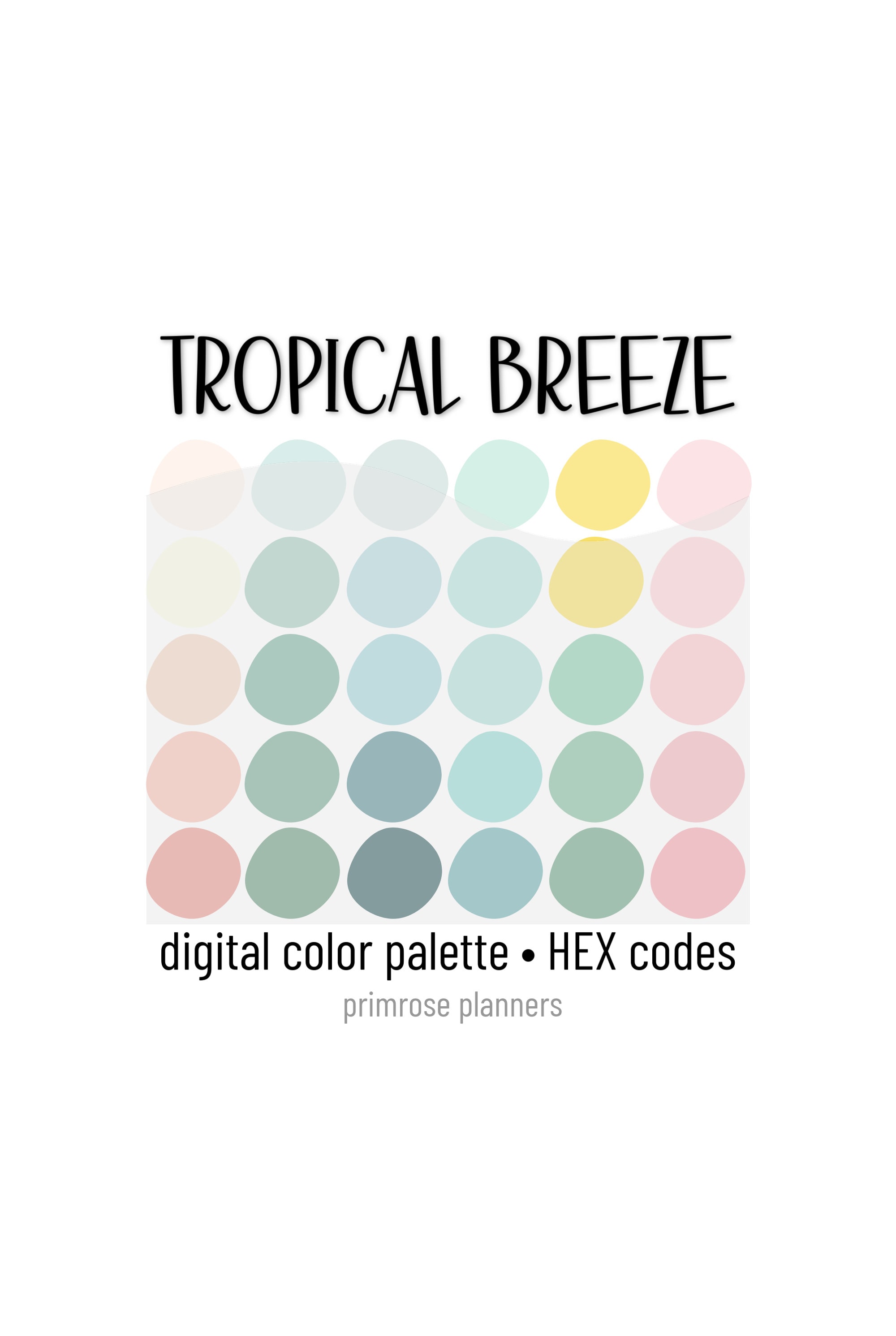 Tropical Digital Color Palette Color Chart Goodnotes Tool Etsy