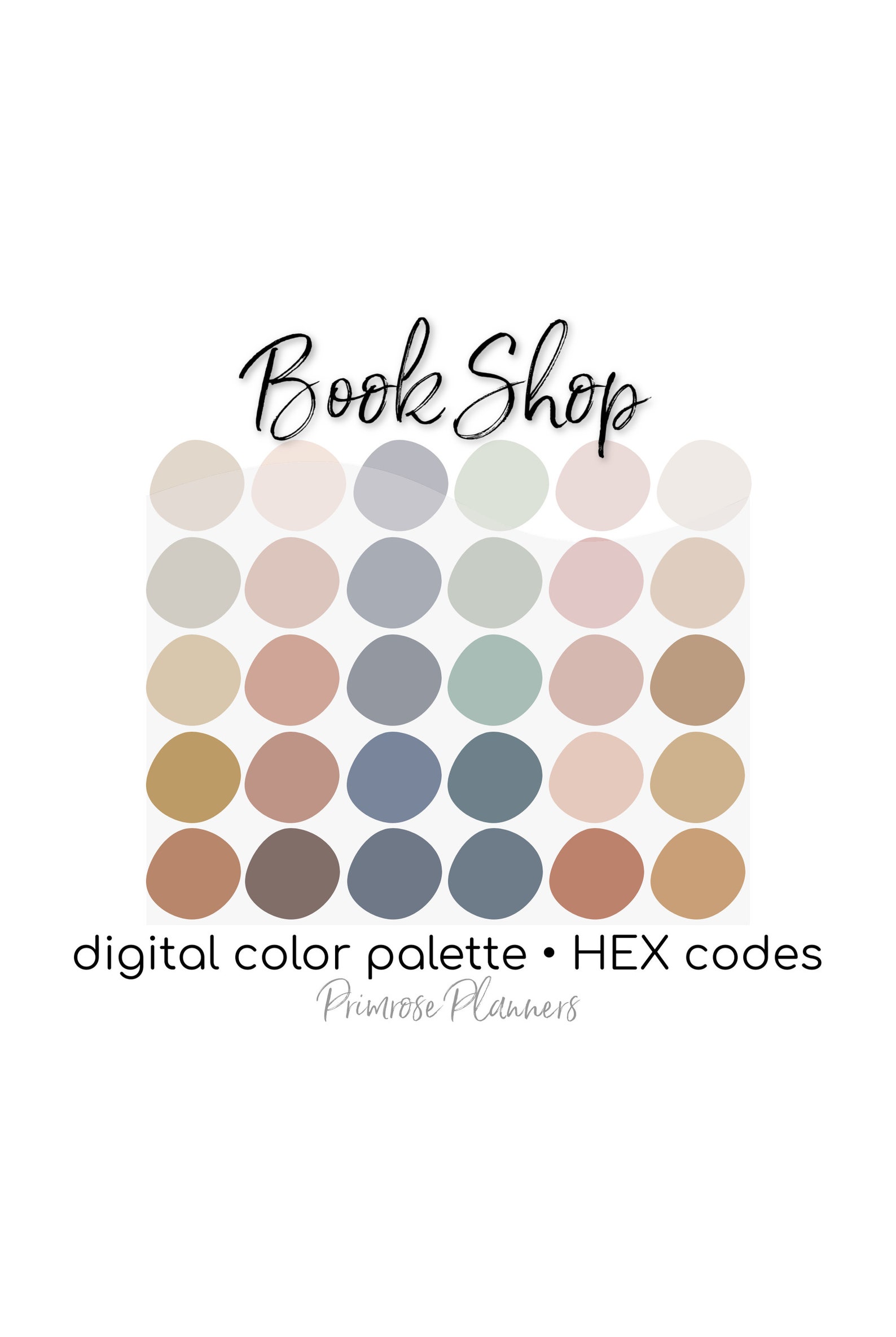 Book Shop Digital Color Palette Color Chart Goodnotes Tool - Etsy