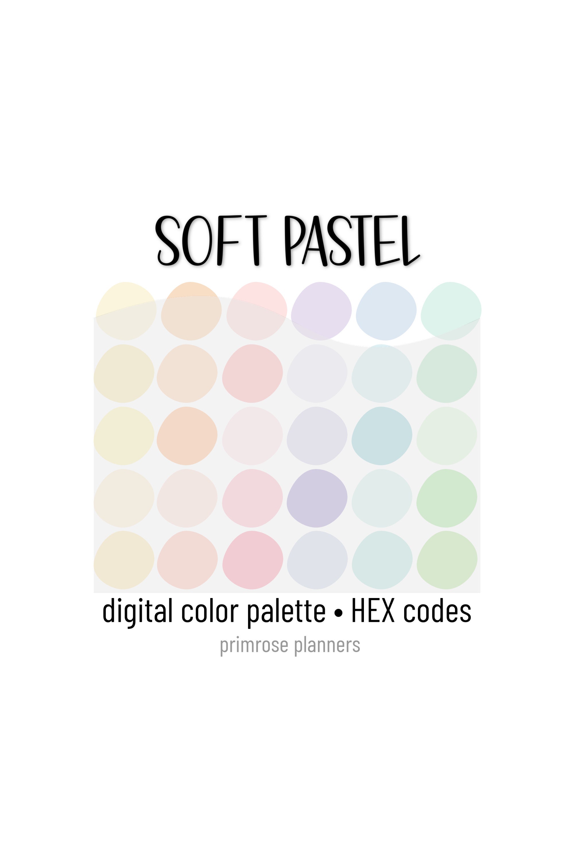 Soft Pastel Digital Color Palette Color Chart Goodnotes - Etsy Australia