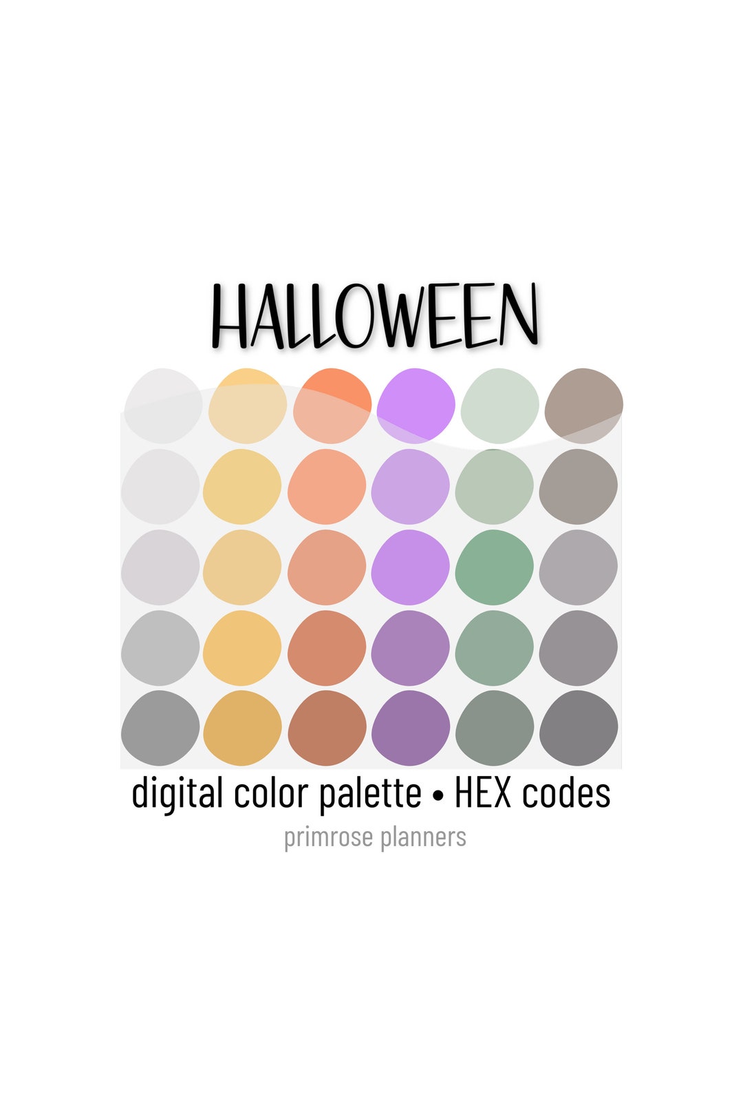 Halloween Digital Color Palette Color Chart Goodnotes Tool iPad