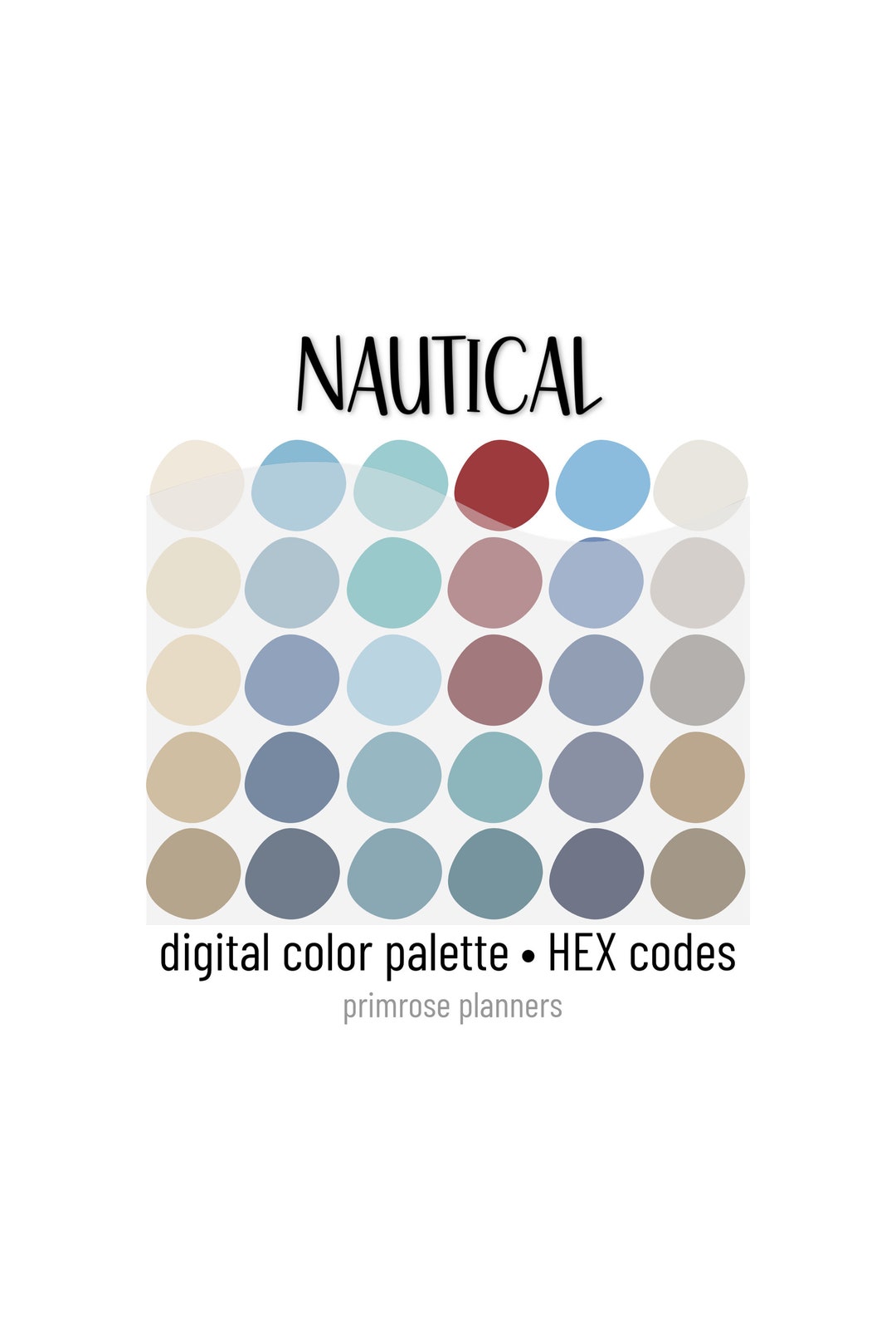 Nautical Digital Color Palette Color Chart Goodnotes Tool iPad