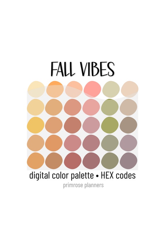 Fall Vibes Digital Color Palette Color Chart Goodnotes Tool iPad Procreate  Digital Download Fall Color Palette HEX Codes - Etsy