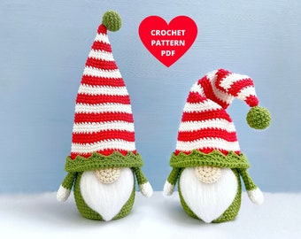 Crochet Pattern Christmas Elf Gnome, Holiday gnome pdf, Santa’s helper gonk