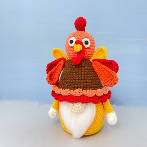 Turkey Gnome Crochet Pattern, Thanksgiving day gnome, Holiday gnome pattern PDF image 10