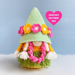 Crochet Pattern Aloha Hawaii Summer Gnome, funny holiday gnome pdf