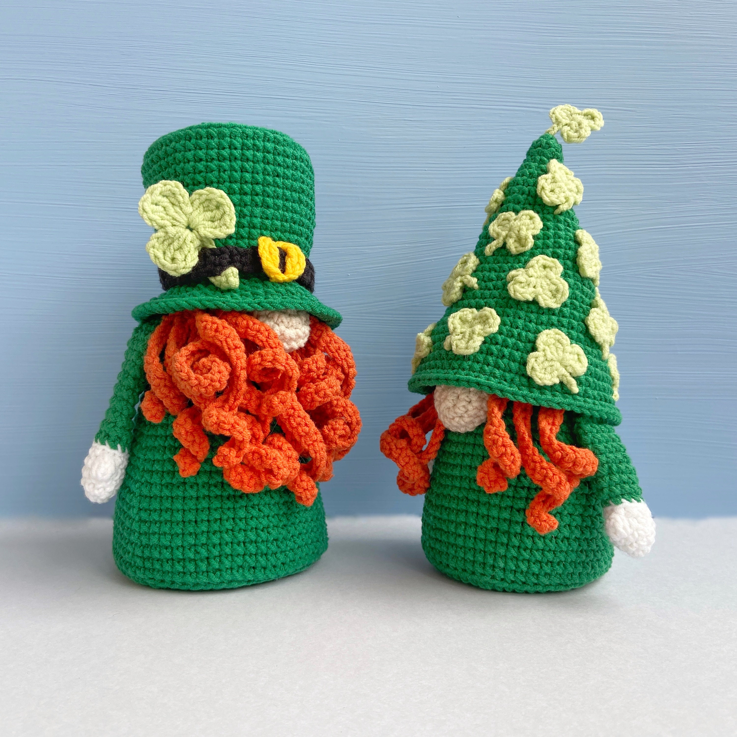 St Patricks gnomes couple crochet pattern, Holiday gnomes pdf