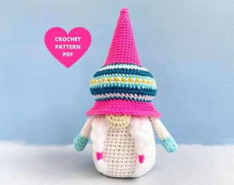 Christmas Tree Ornament Gnome Crochet Pattern, Christmas decor pdf, Winter holiday gnome tutorial