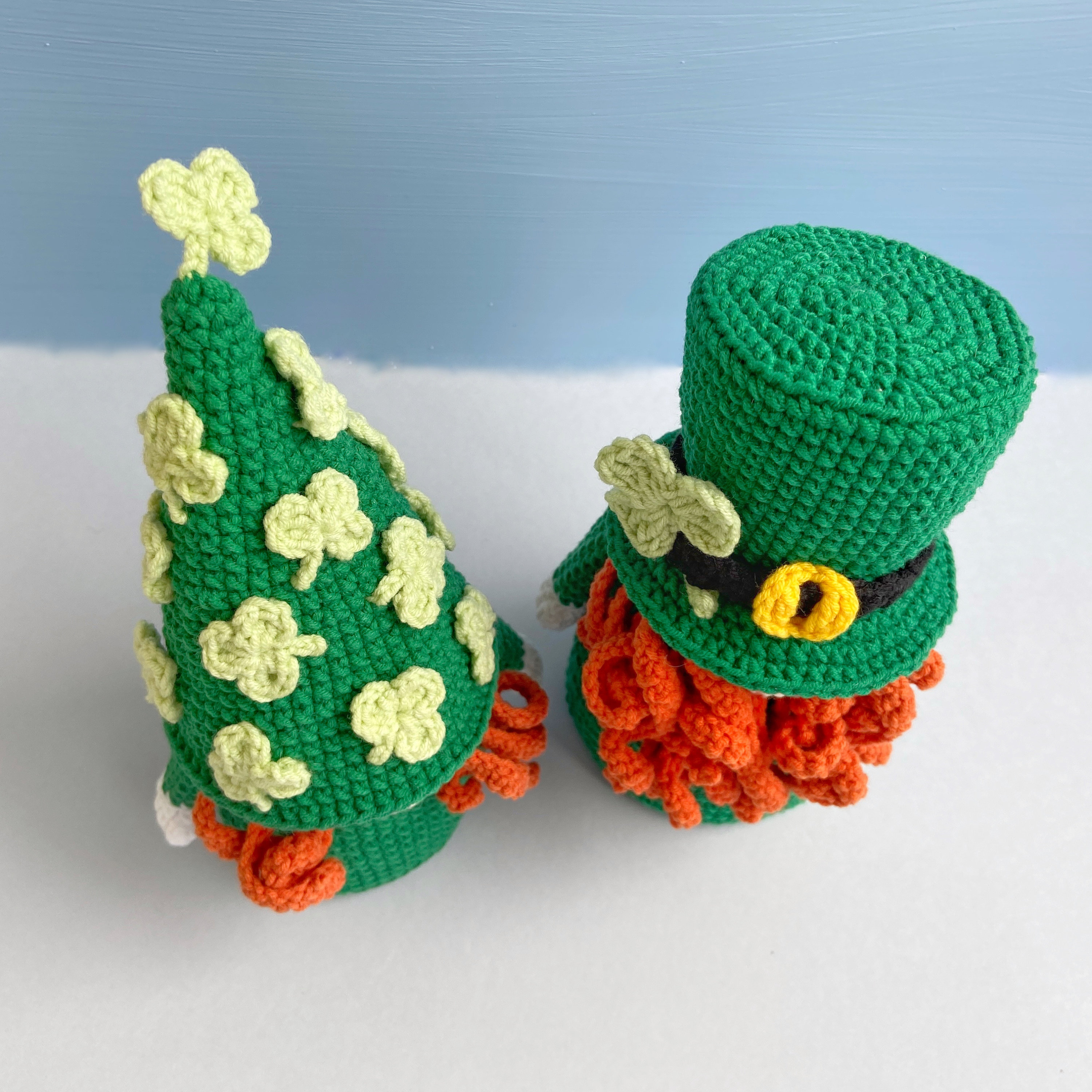 St Patricks gnomes couple crochet pattern, Holiday gnomes pdf