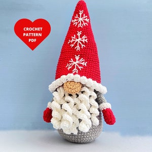 Kerstkabouter haakpatroon, kerstman pdf, vakantiekabouter, kerstversiering
