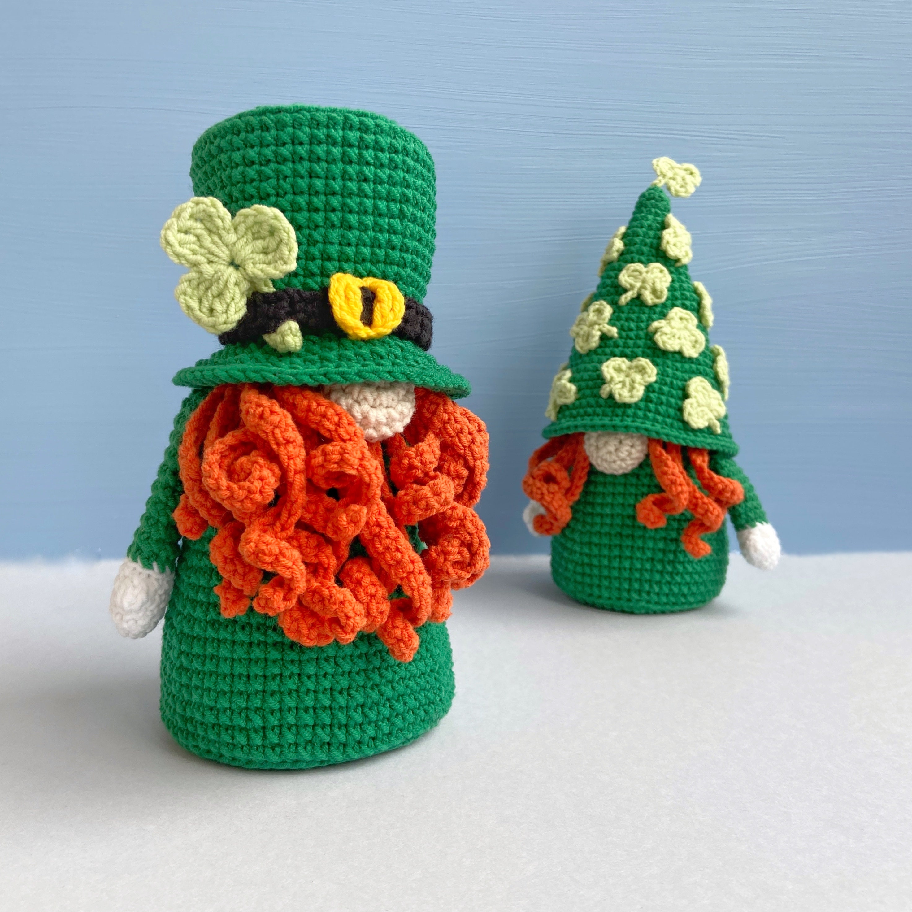 St Patricks gnomes couple crochet pattern, Holiday gnomes pdf