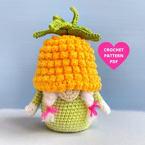Crochet Pattern Pineapple Gnome, Summer Fruit Gnome, funny vacation gnome pdf