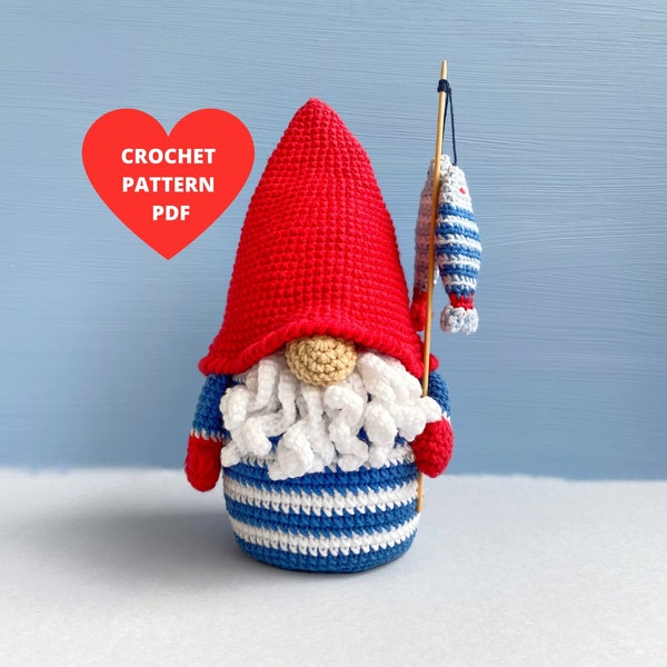 Sailor Gnome Crochet Pattern, Fishman Amigurumi pdf pattern