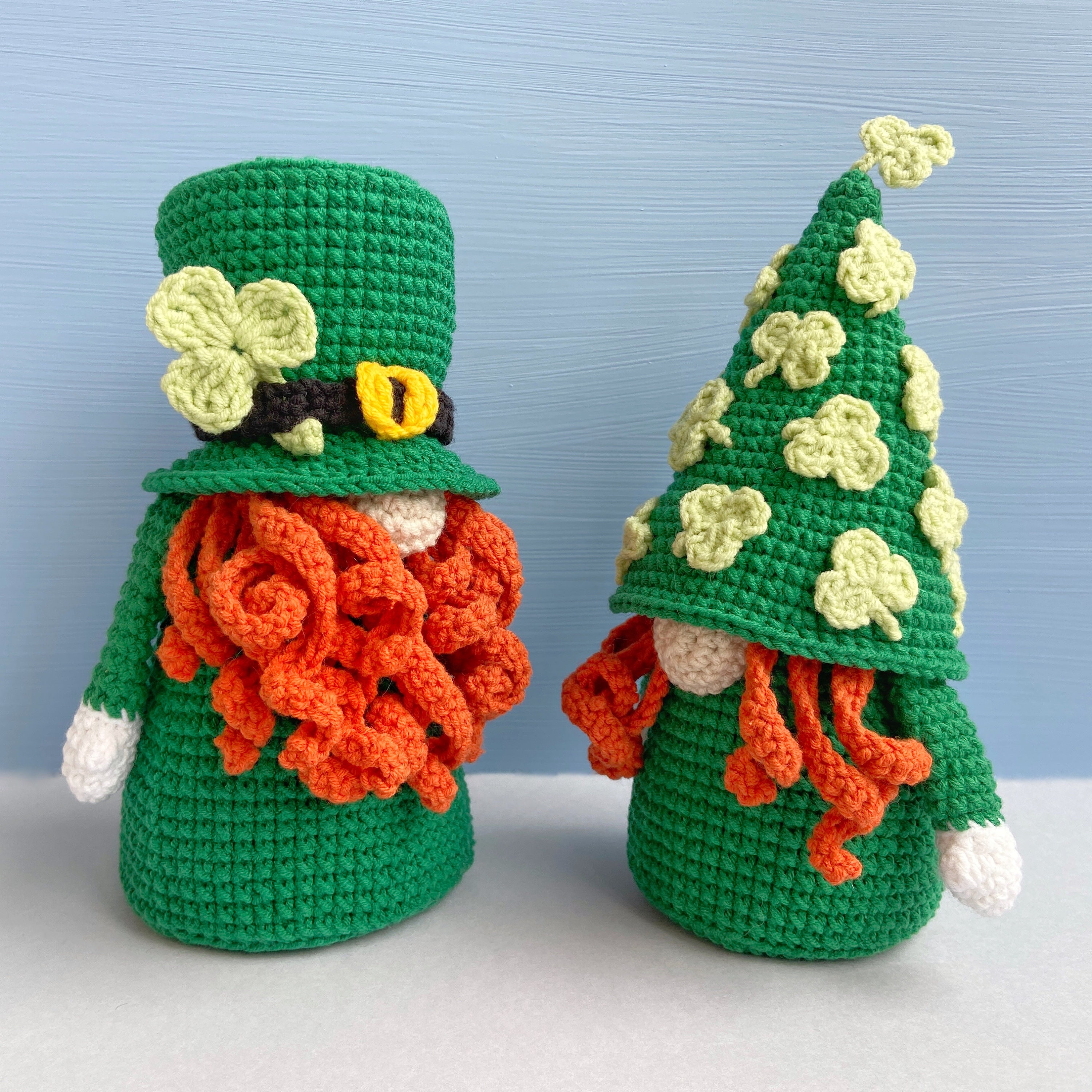 St Patricks gnomes couple crochet pattern, Holiday gnomes pdf