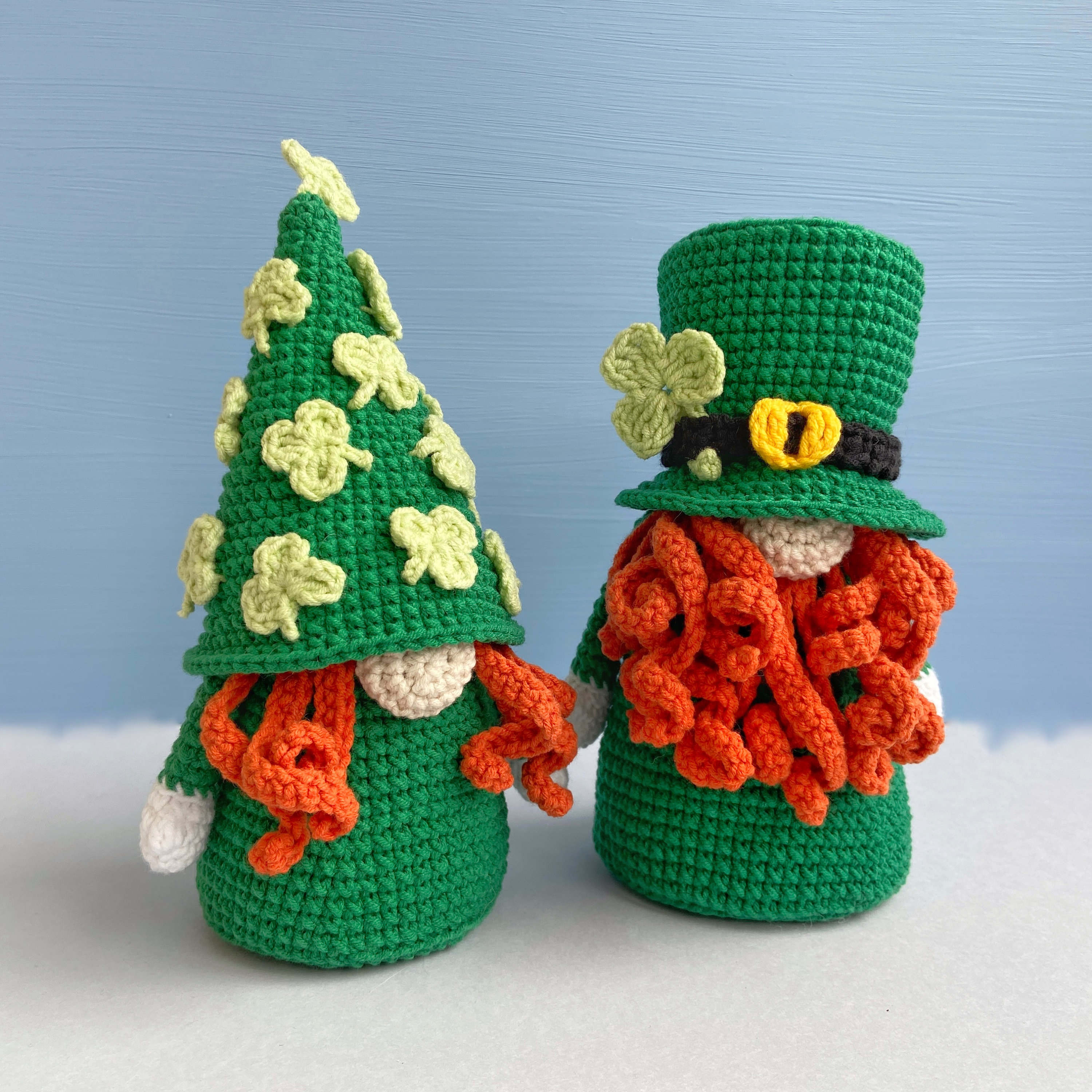 St Patricks gnomes couple crochet pattern, Holiday gnomes pdf