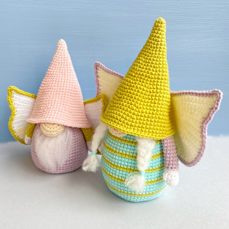 Butterfly Gnomes Crochet Pattern Garden Gnome Pdf Spring Etsy