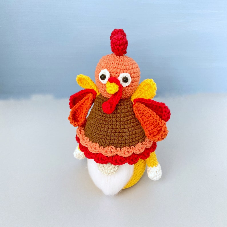 Turkey Gnome Crochet Pattern, Thanksgiving day gnome, Holiday gnome pattern PDF image 5