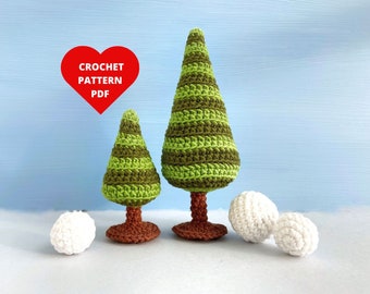 Patrón de crochet Árbol de Navidad, Decoración de invierno, Amigurumi navideño, Decoración de casa navideña