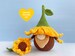 Sunflower Gnome Crochet Pattern, Spring garden Flower PDF tutorial, Garden gnome, Flower gnome 