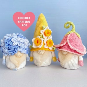 Haakpatroon Bloemen Kabouters, Lente PDF Narcis, Tulp, Hortensia, Tuinkabouter, Paasmandje