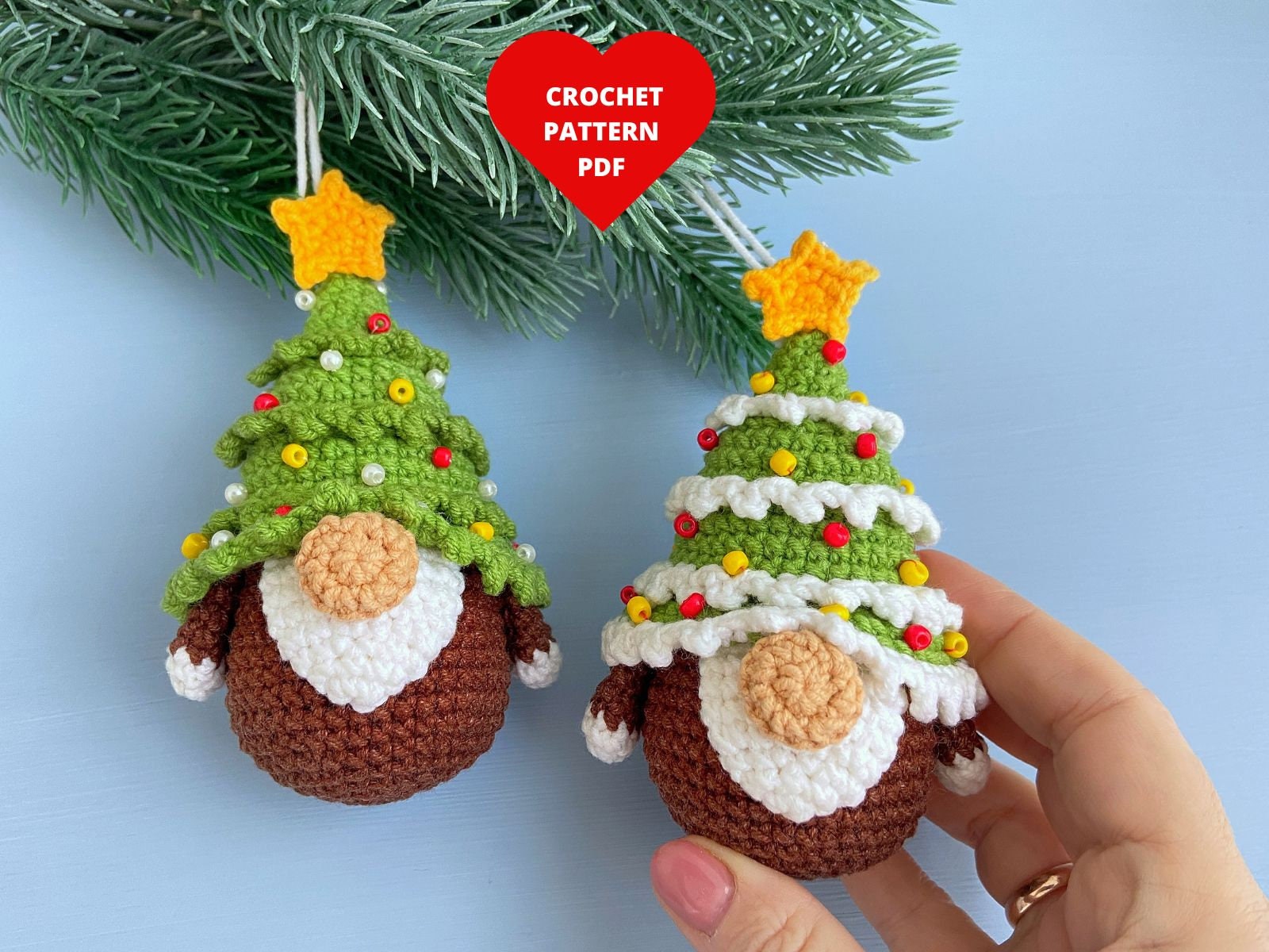 39 Christmas Gnome Crochet Patterns for Cozy Holiday Decorating 8 Gnome Crochet Pattern Christmas Tree ornament