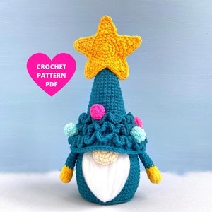 Kerstboom kabouter haakpatroon, grappige ster kerstversieringen, amigurumi kabouterpatronen