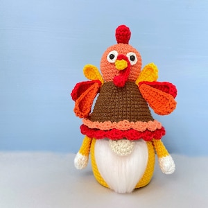 Turkey Gnome Crochet Pattern, Thanksgiving day gnome, Holiday gnome pattern PDF image 2