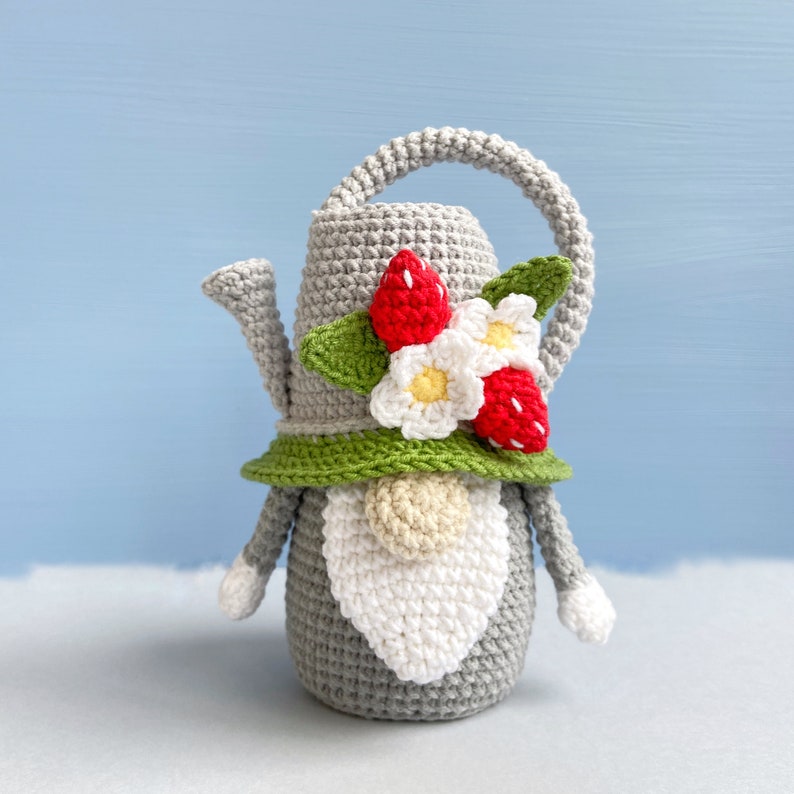 Crochet Pattern Watering Can Gnome Garden Gnome PDF Tutorial Etsy